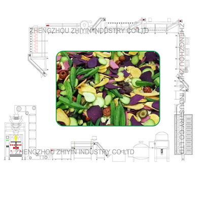 300-500kg 간식 식품 진공 채소 과일 슬라이스 처리 진공 튀김 탈수 제조 라인